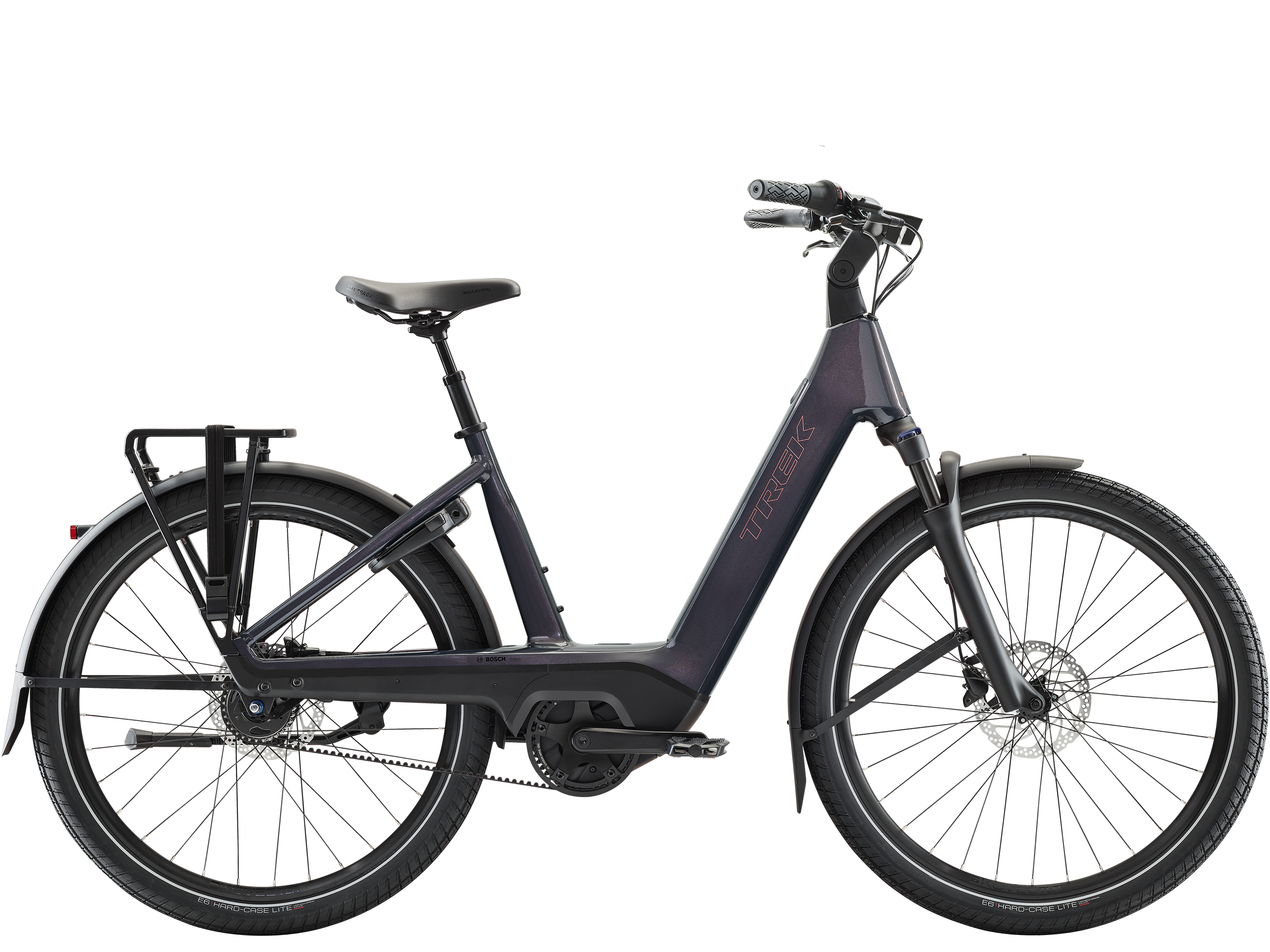 Trek Charter+ 4 Nexus 5 Belt 540Wh Lowstep – sähkökaupunkipyörä, 75 Nm, 540 Wh