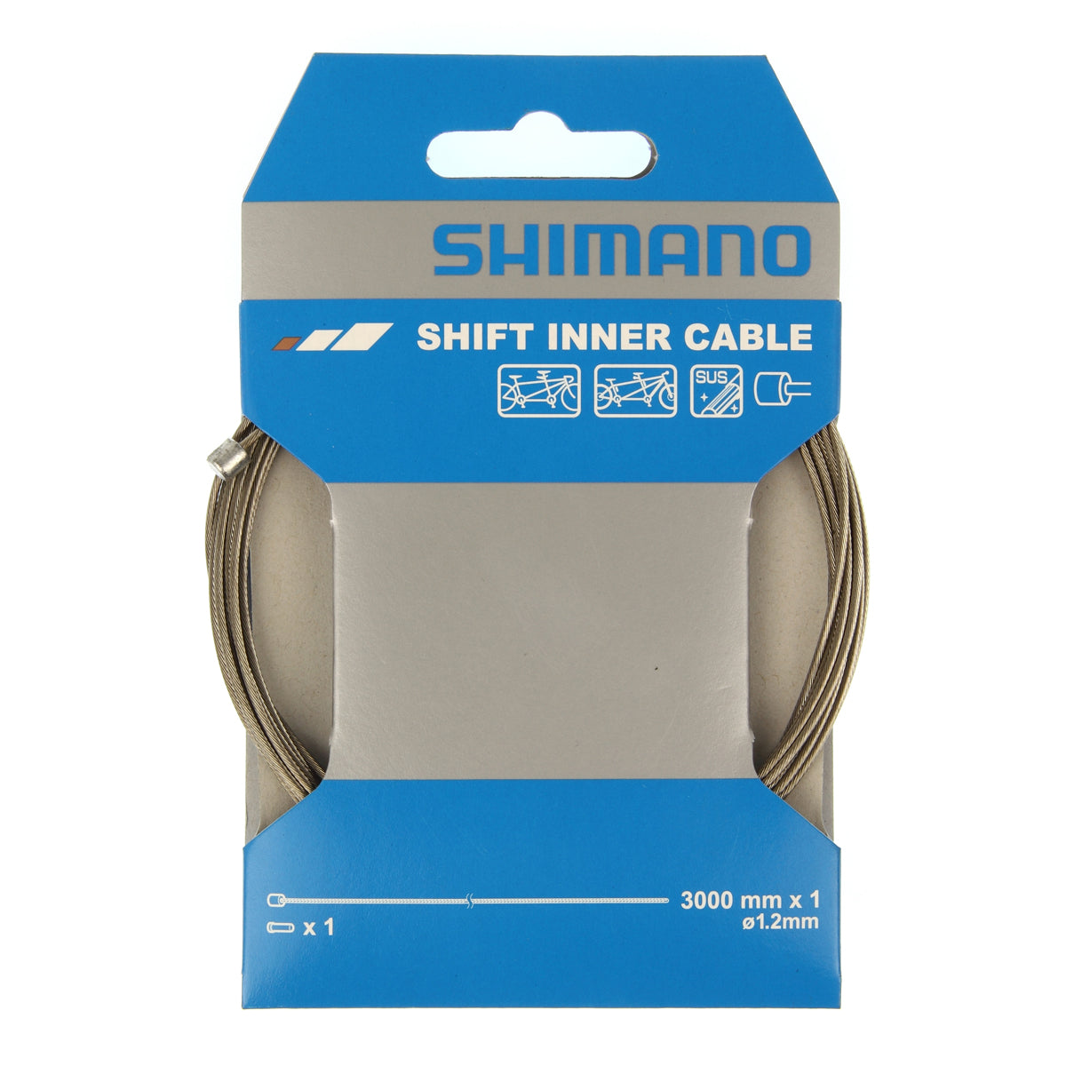 Shimano Vaihdevaijeri Tandem – 1,2 mm x 3000 mm rosteriset vaihdevaijerit